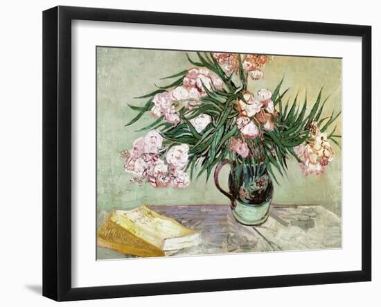 Vase with Oleanders and Books, c.1888-Vincent van Gogh-Framed Giclee Print