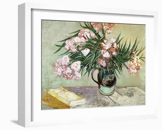 Vase with Oleanders and Books, c.1888-Vincent van Gogh-Framed Giclee Print