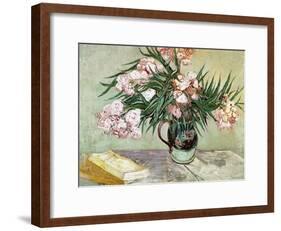 Vase with Oleanders and Books, c.1888-Vincent van Gogh-Framed Giclee Print