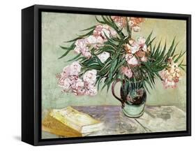 Vase with Oleanders and Books, c.1888-Vincent van Gogh-Framed Stretched Canvas