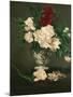 Vase with Peonies on a Pedestal, 1864-Edouard Manet-Mounted Giclee Print