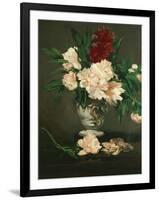 Vase with Peonies on a Pedestal, 1864-Edouard Manet-Framed Giclee Print