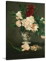 Vase with Peonies on a Pedestal, 1864-Edouard Manet-Stretched Canvas