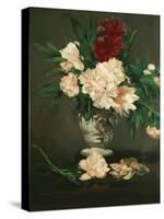 Vase with Peonies on a Pedestal, 1864-Edouard Manet-Stretched Canvas