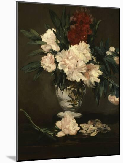 Vase with Peonies on a Pedestal, c.1864-Edouard Manet-Mounted Giclee Print