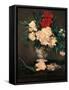 Vase with Peonies on a Pedestal-Edouard Manet-Framed Stretched Canvas