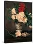 Vase with Peonies on a Pedestal-Edouard Manet-Stretched Canvas