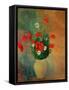 Vase with Red Poppies-Odilon Redon-Framed Stretched Canvas