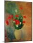 Vase with red poppies.-Odilon Redon-Mounted Giclee Print