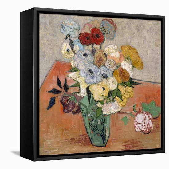 Vase with Roses and Anemones, 1890-Vincent van Gogh-Framed Stretched Canvas