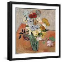 Vase with Roses and Anemones, 1890-Vincent van Gogh-Framed Giclee Print