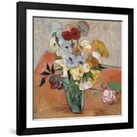 Vase with Roses and Anemones, 1890-Vincent van Gogh-Framed Giclee Print