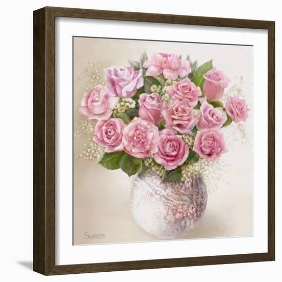 Vase with Roses-Skarlett-Framed Giclee Print