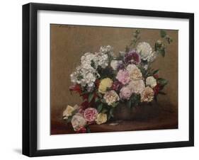 Vase with Roses-Henri Fantin-Latour-Framed Giclee Print