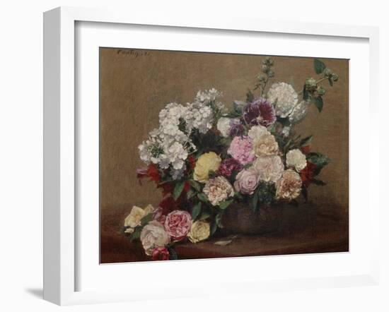 Vase with Roses-Henri Fantin-Latour-Framed Giclee Print