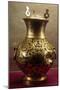 Vase with Stylized Animal Decoration-null-Mounted Giclee Print