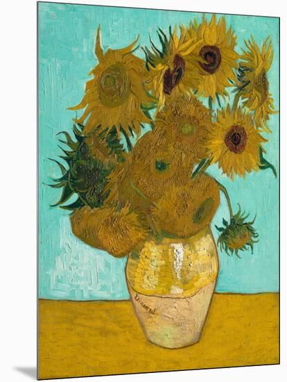 Vase with Sunflowers, 1888-Vincent van Gogh-Mounted Giclee Print