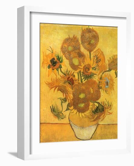 Vase with Sunflowers, 1889-Vincent van Gogh-Framed Giclee Print