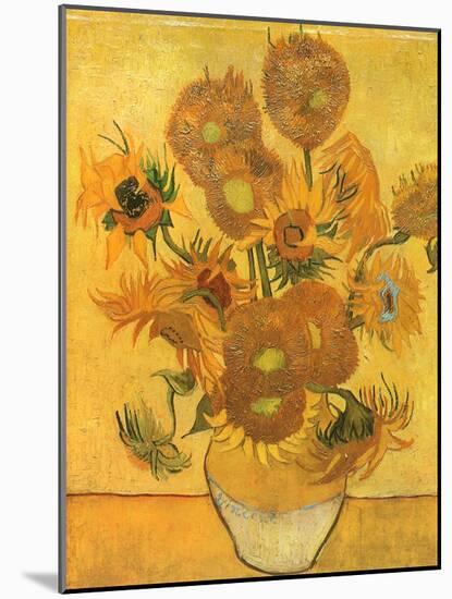 Vase with Sunflowers, 1889-Vincent van Gogh-Mounted Giclee Print