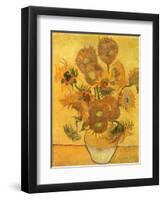 Vase with Sunflowers, 1889-Vincent van Gogh-Framed Giclee Print