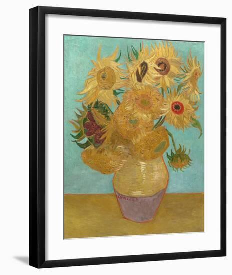 Vase with Twelve Sunflowers, 1889-Vincent van Gogh-Framed Giclee Print