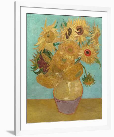 Vase with Twelve Sunflowers, 1889-Vincent van Gogh-Framed Giclee Print