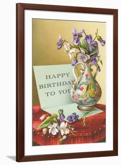 Vase with Violets-null-Framed Art Print