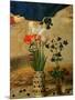 Vase with White, Red and Blue Lilies and Iris, Another with Seven Columbines-Hugo van der Goes-Mounted Giclee Print