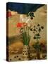 Vase with White, Red and Blue Lilies and Iris, Another with Seven Columbines-Hugo van der Goes-Stretched Canvas