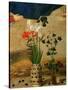 Vase with White, Red and Blue Lilies and Iris, Another with Seven Columbines-Hugo van der Goes-Stretched Canvas