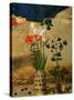 Vase with White, Red and Blue Lilies and Iris, Another with Seven Columbines-Hugo van der Goes-Stretched Canvas