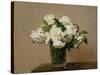 Vase with white Roses. 1885-Henri De Fantin-latour-Stretched Canvas
