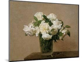 Vase with white Roses. 1885-Henri De Fantin-latour-Mounted Giclee Print