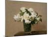 Vase with white Roses. 1885-Henri De Fantin-latour-Mounted Giclee Print