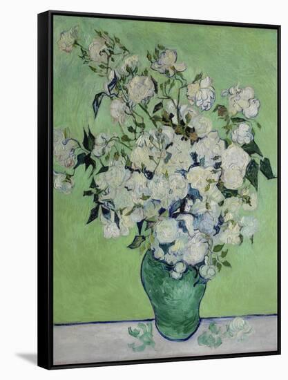 Vase with White Roses, 1890-Vincent van Gogh-Framed Stretched Canvas