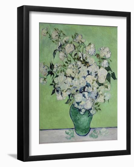 Vase with White Roses, 1890-Vincent van Gogh-Framed Giclee Print