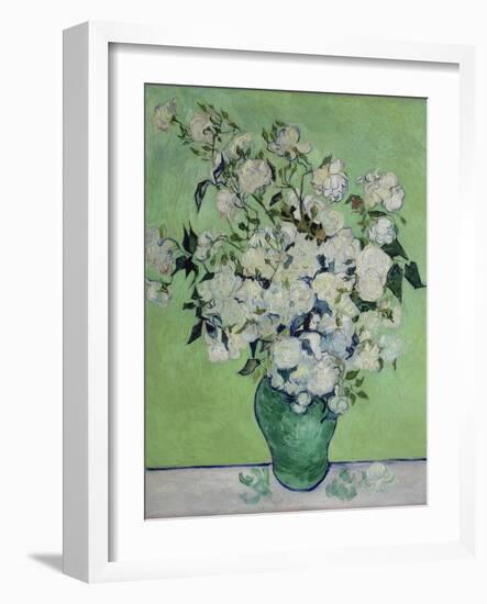 Vase with White Roses, 1890-Vincent van Gogh-Framed Giclee Print