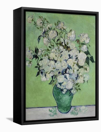 Vase with White Roses, 1890-Vincent van Gogh-Framed Stretched Canvas