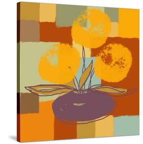 Vase with Yellow flowers-Yashna-Stretched Canvas