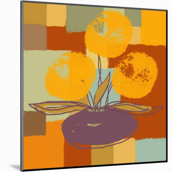 Vase with Yellow Flowers-Yashna-Mounted Art Print