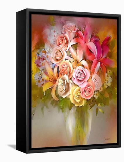 Vase-Skarlett-Framed Stretched Canvas