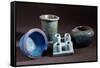 Vases and Ointment Jars, Green and Blue Glazed Clay, New Kingdom-null-Framed Stretched Canvas