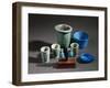 Vases and Ointment Jars, Green and Blue Glazed Clay, New Kingdom-null-Framed Giclee Print