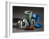 Vases and Ointment Jars, Green and Blue Glazed Clay, New Kingdom-null-Framed Giclee Print