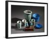 Vases and Ointment Jars, Green and Blue Glazed Clay, New Kingdom-null-Framed Giclee Print