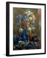 Vases, Flowers, Fruits, 1912-Nikolai Sapunov-Framed Art Print