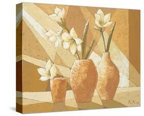 Vases with White Amaryllis-Karsten Kirchner-Stretched Canvas