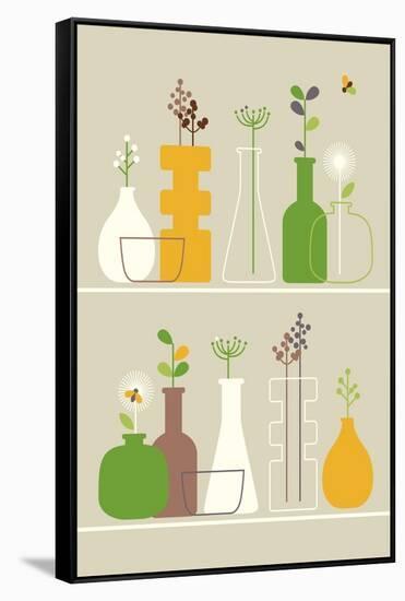 Vases-Dicky Bird-Framed Stretched Canvas