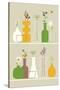 Vases-Dicky Bird-Stretched Canvas