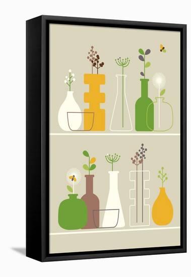 Vases-Dicky Bird-Framed Stretched Canvas